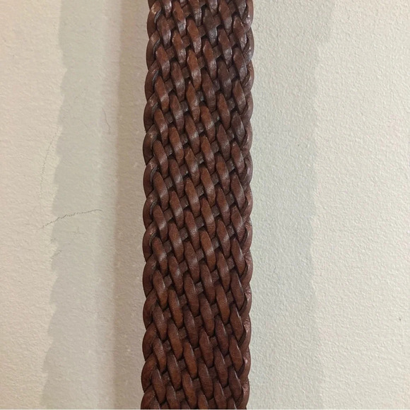 MICHAEL MICHAEL KORS SZ  M Braided Gold Toned Horseshoe Buckle Leather Belt - Picture 3 of 8